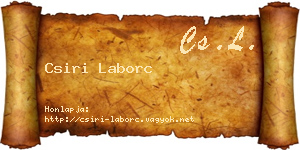 Csiri Laborc névjegykártya
